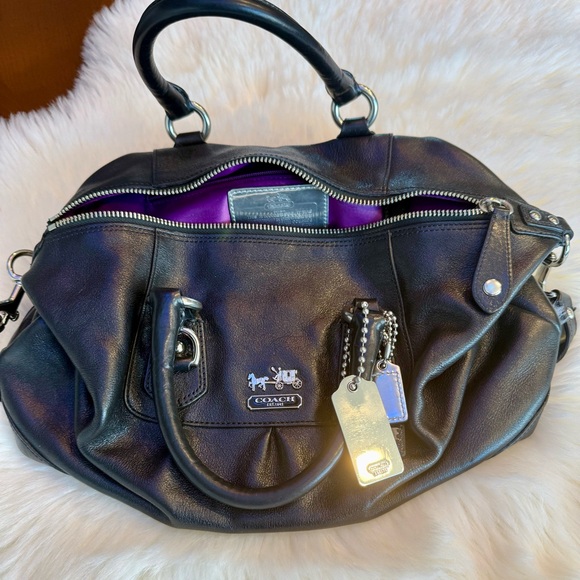 Coach Black Leather Satchel - Picture 3 of 7